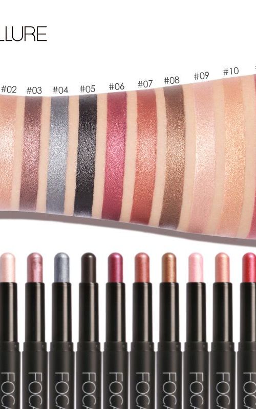 Focallure Waterproof Eyeshadow Stick - 12 Color Palette for Long-lasting Eye Makeup