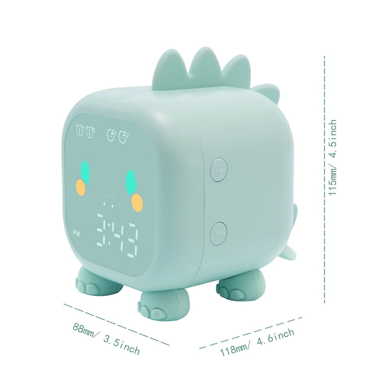 Kids Dinosaur Alarm Clock Creative Cartoon Bedside Clock Night Light Rechargeable