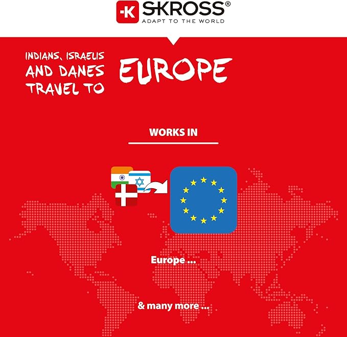 Skross 1500217-E الهند - الدنمارك إلى أوروبا محول فردي