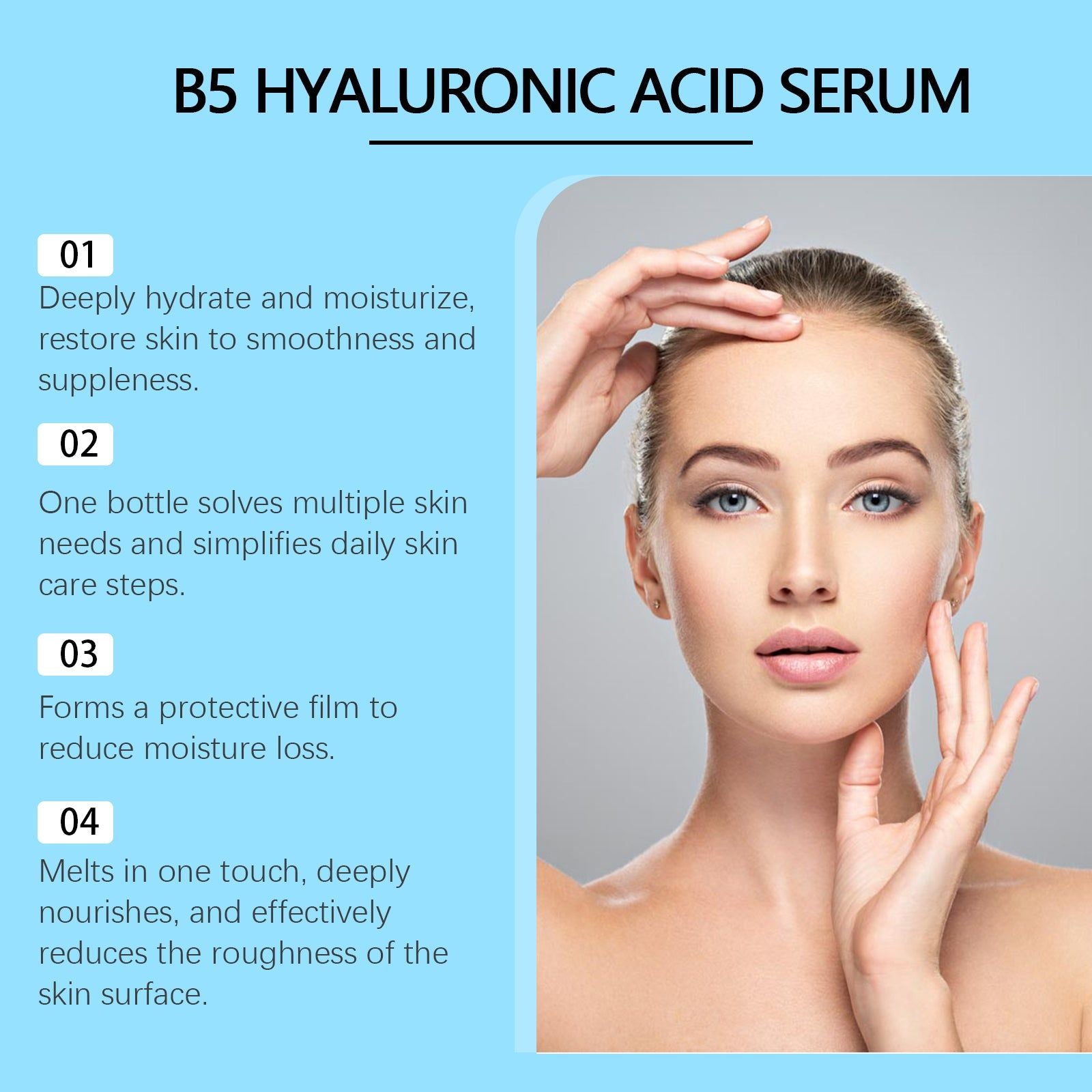 B5 Hyaluronic Acid Serum, Fades Fine Lines, Hydrates, Nourishes, Anti-Aging ,30ml