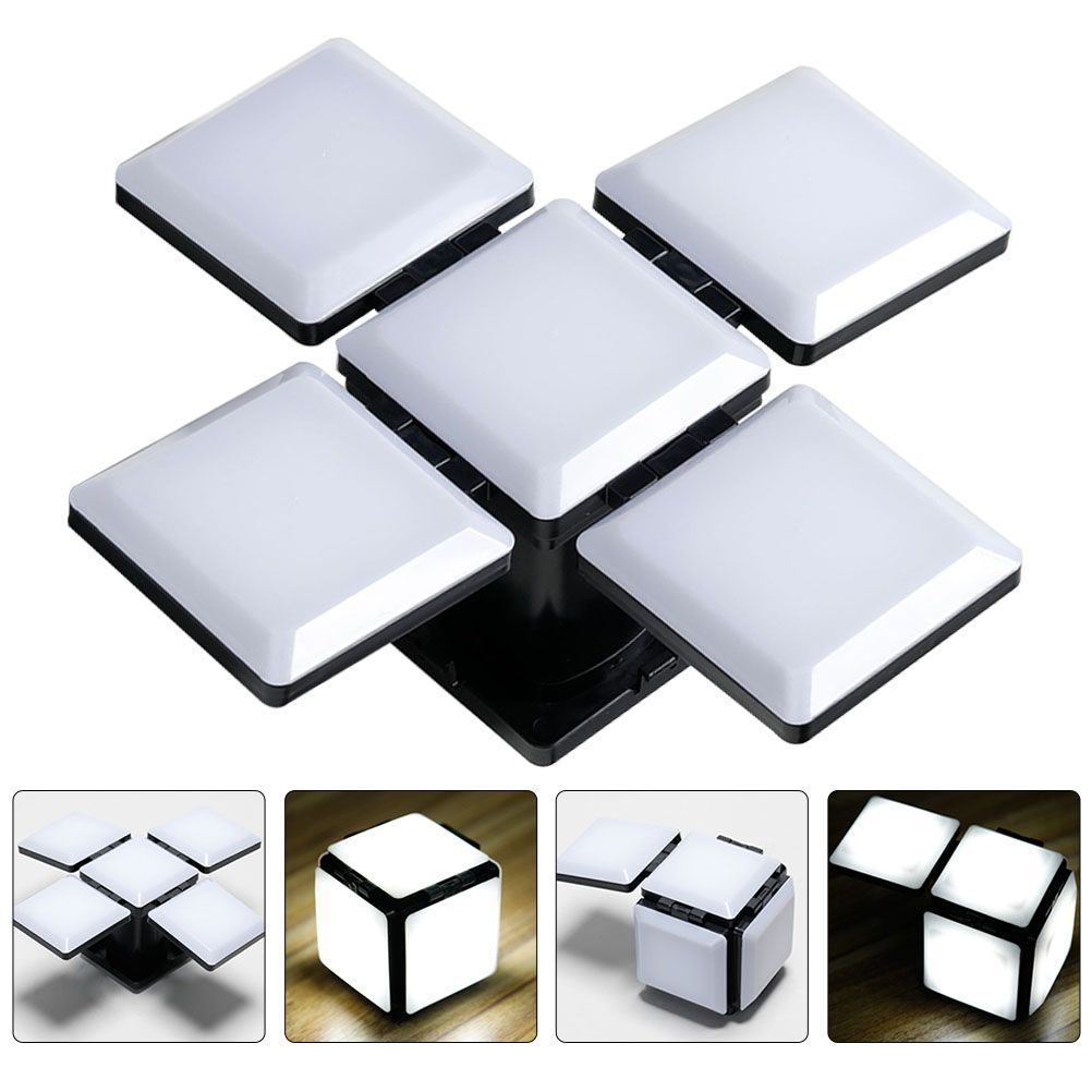 Rubiks Cube Night Light Bedroom Night Lamp Foldable Led Light Energy Saving Lamp Desk Decoration