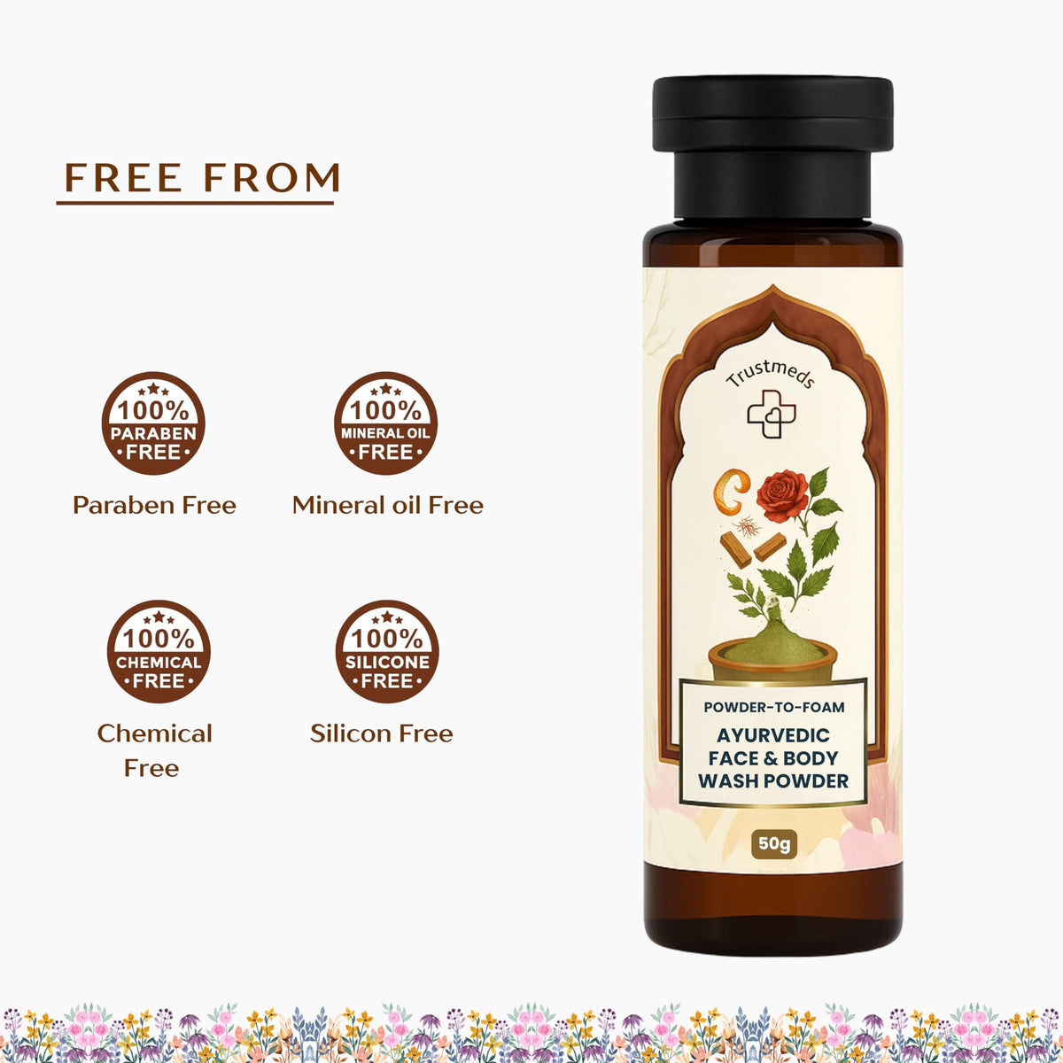Trustmeds Ayurvedic Ubtan Face & Body Wash Powder