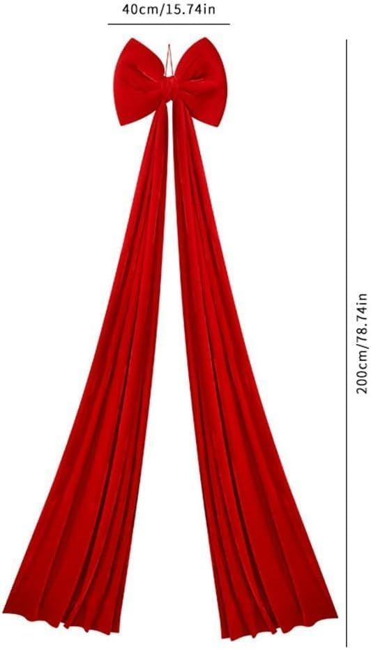 Long Bow Christmas Tree Topper Wreath Bows for Christmas Tree Decoration