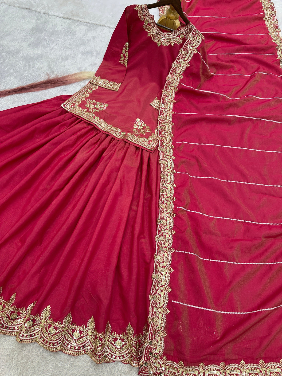 Fab Zone Beautiful Top - Lehenga With Embroidery And Sequins Work