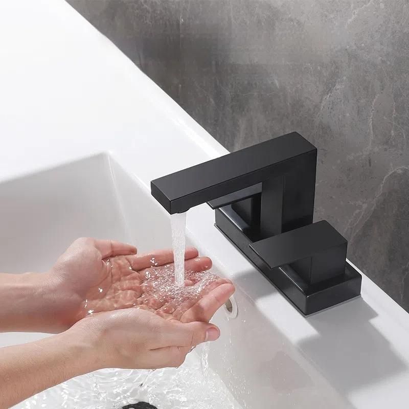Dual Handle Bathroom Sink Faucet Black YH067