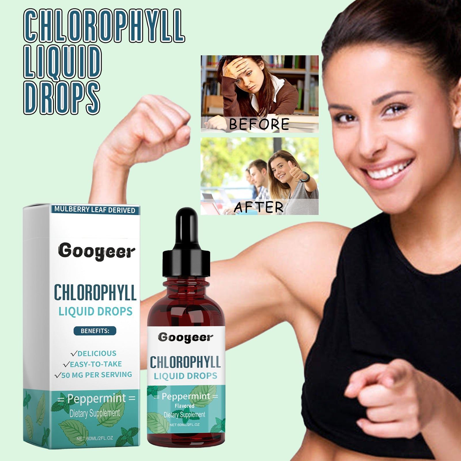 Boost Your Body Care, Fresh Breath, Weight Loss, Natural Chlorophyll Drops ,60ml
