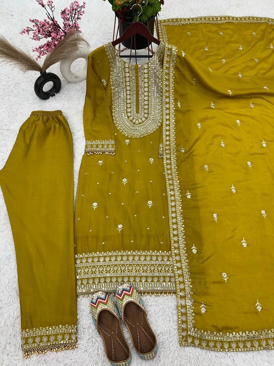 Fancy Top-Bottom And Dupatta With Heavy Embroidery Sequence Work