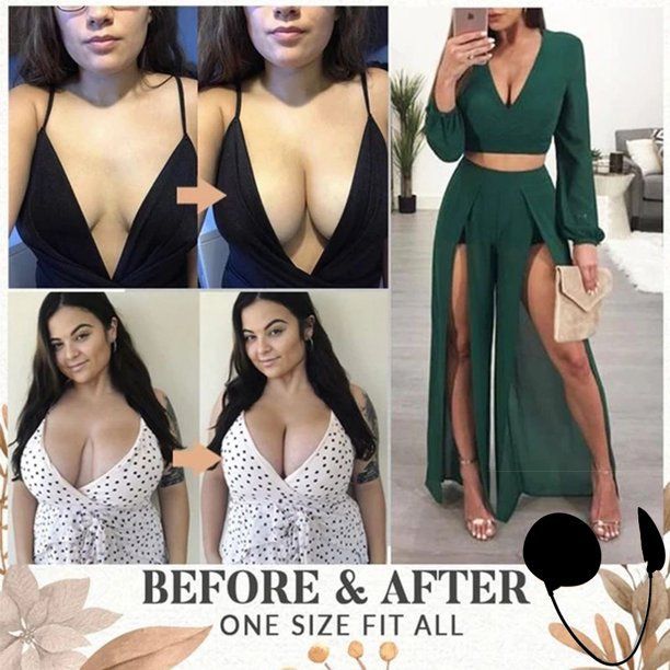 Deep Push Up Plunge Bra Kit Backless Strapless Bra Thin Gather Nipple Patch Underwear