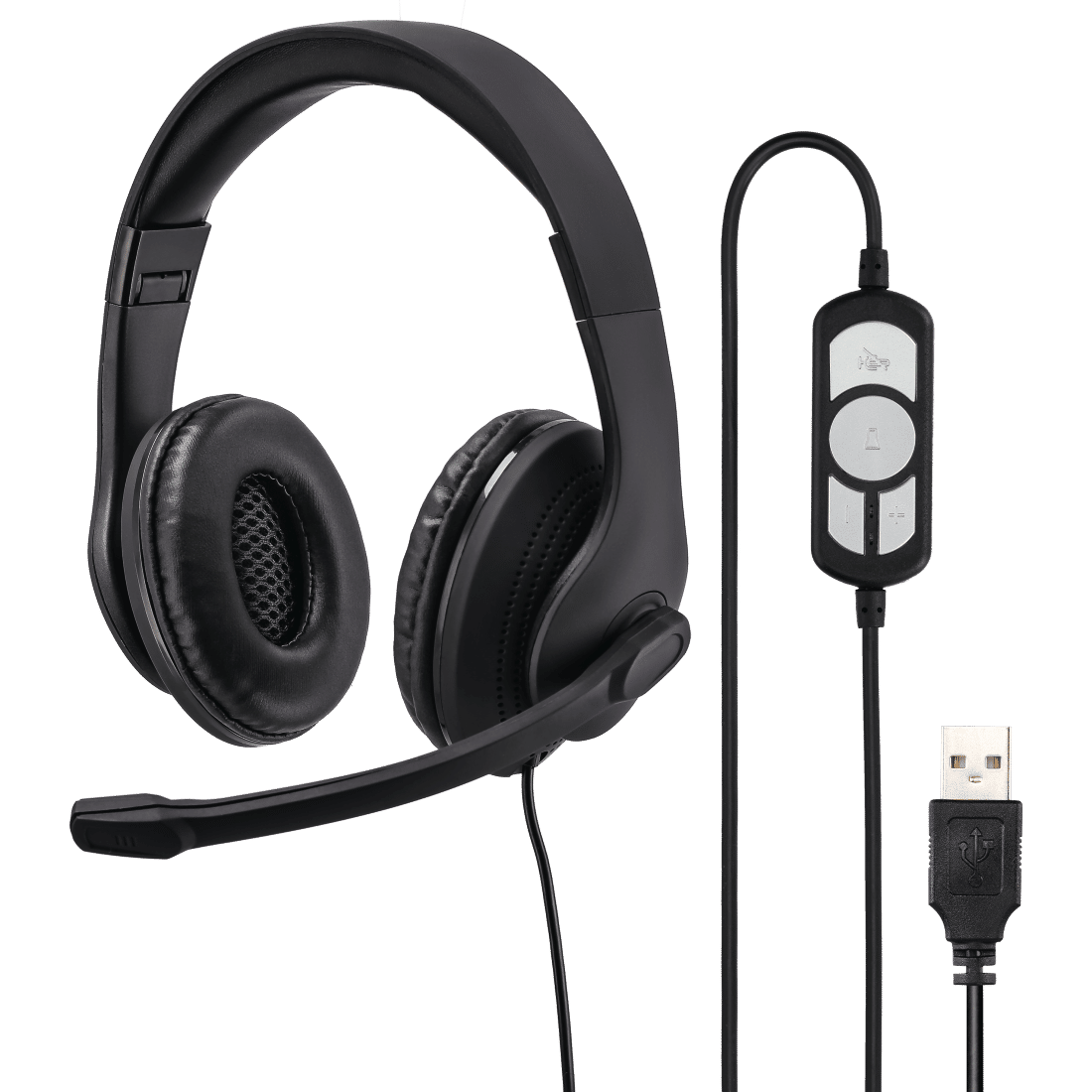 HAMA 139924 "HS-USB300" PC Office Headset, Stereo, black