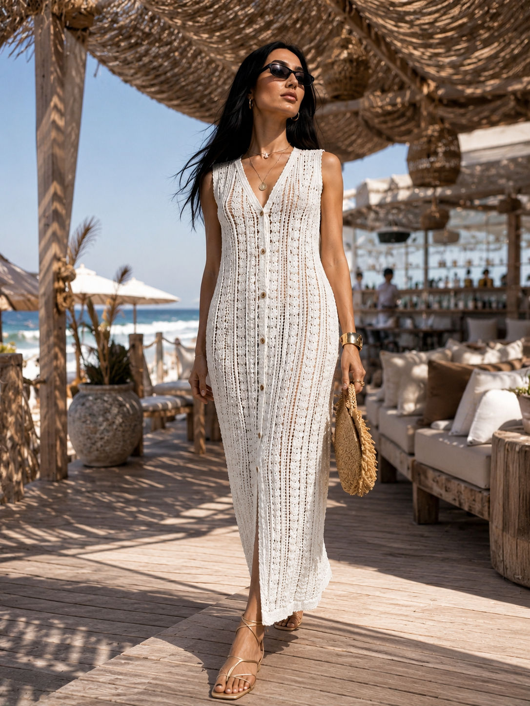Tendresse Boutique White Crochet Beach Dress