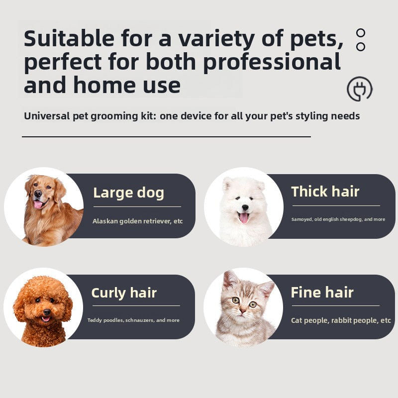 High-Power Pet Hair Clipper with 4 Guide Combs