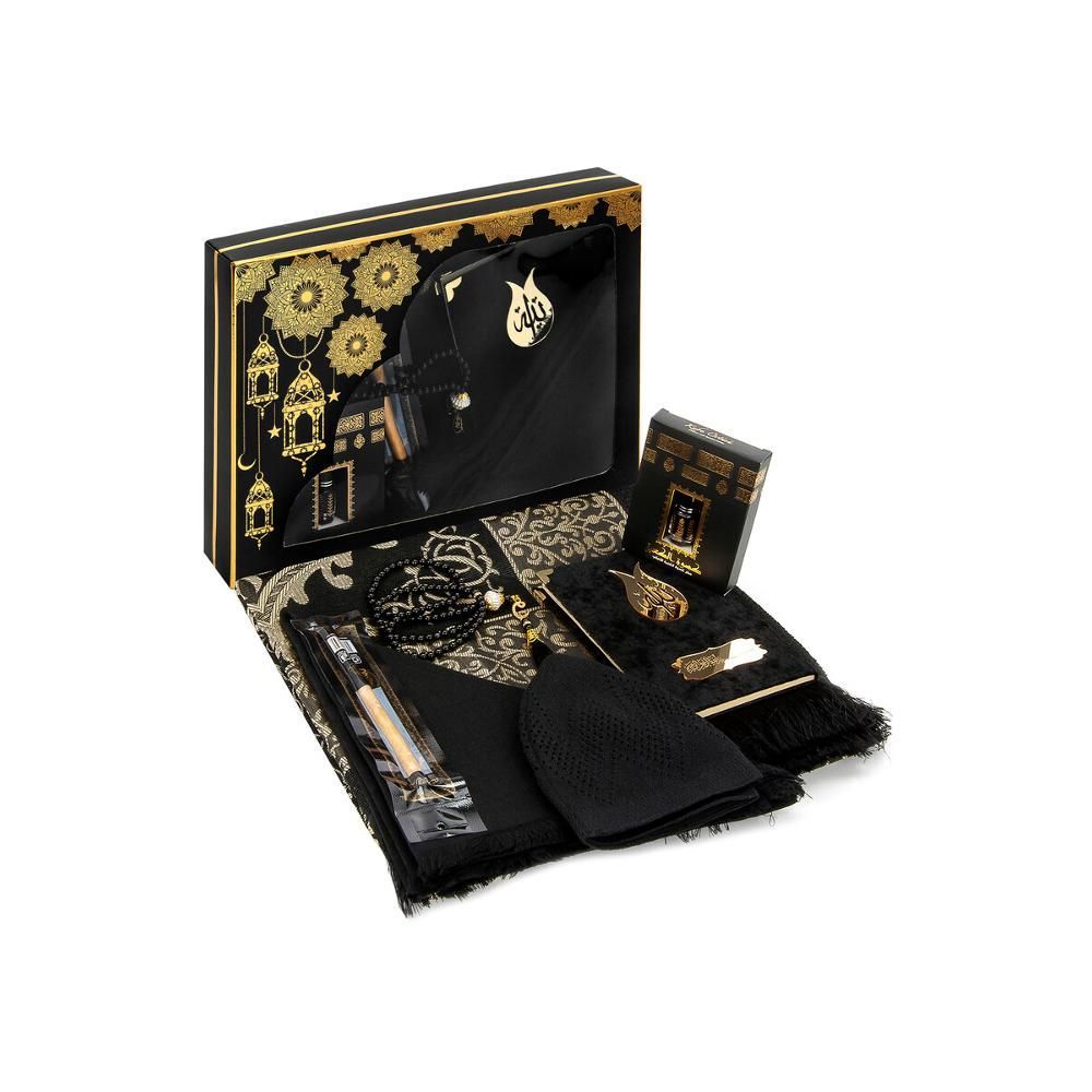 Quran & Beads Tesbih & Muslim Prayer Rug Set