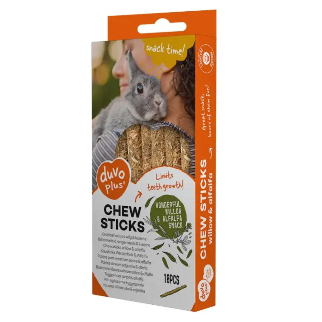 Duvo+ Chew Sticks Willow & Alfalfa, 70gm, 10-Pieces, 12x1x1cm