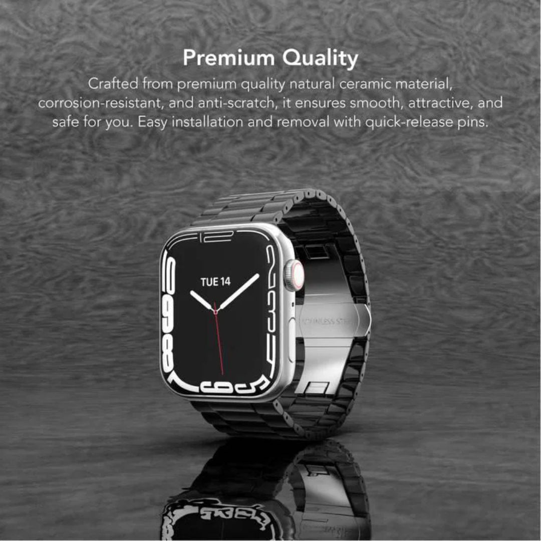 Levelo Nocturne Three Strain Ceramic Watch Strap, 42/44/45mm