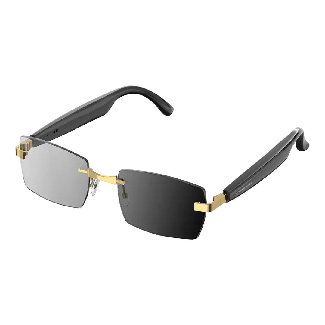 Powerology Cannes Smart Audio Sunglasses, Photochromic Lenses, Gold/Black