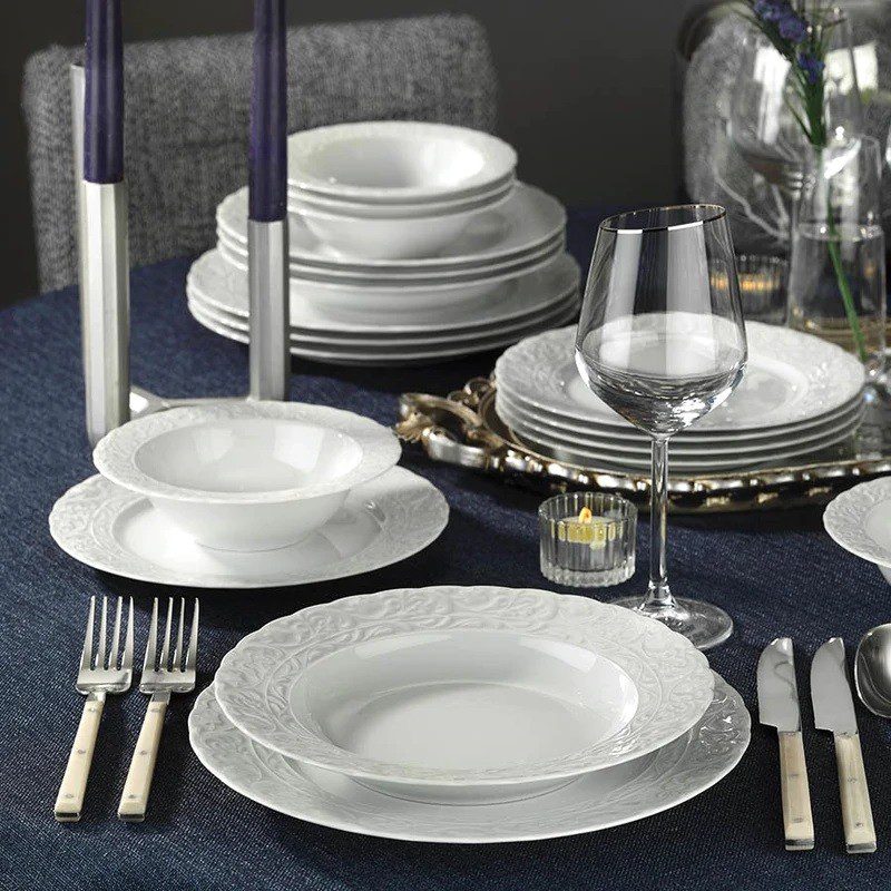 Kutahya Porselen Acelya Dinner Set, 24 Pieces