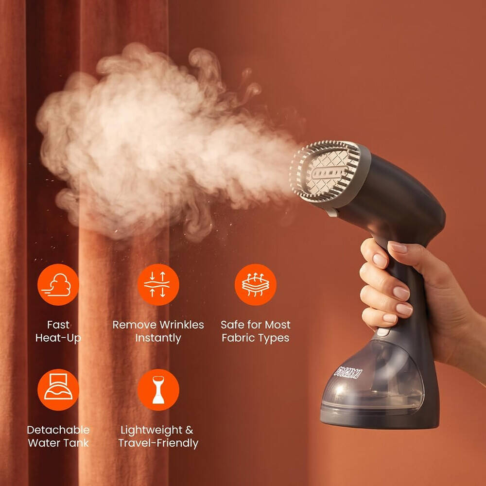 EPICARMA 1500W Portable Garment Steamer, Gray, EA-RL2408-GY