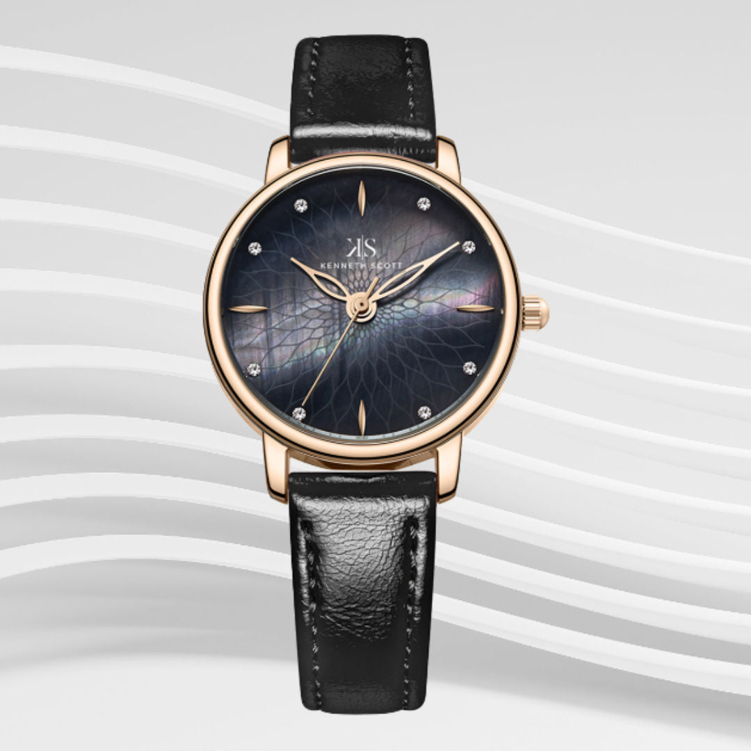 Kenneth Scott Women' s Quartz Analog Watch with Leather Strap, K22524 Series