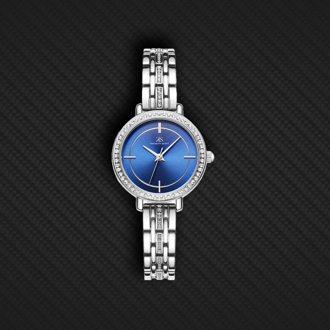 Kenneth Scott Women's Analog Watch, Blue Dial, K23532-SBSN