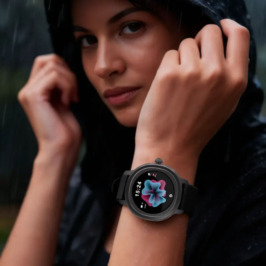 Powerology VeloFit Smartwatch with Dual Straps, 1.04", Black
