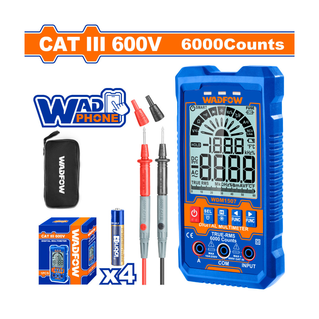 مقياس رقمي متعدد WADFOW، جهد تيار متردد/تيار مستمر، نطاق تلقائي