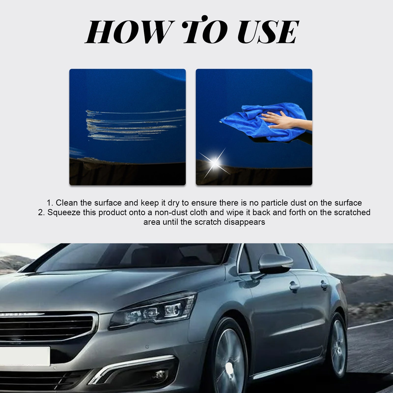 Car Scratch Polishing Wax, Scratch Repair Cream, Car Paint Restoration, Easy to Use, Glossy Finish ,1set
