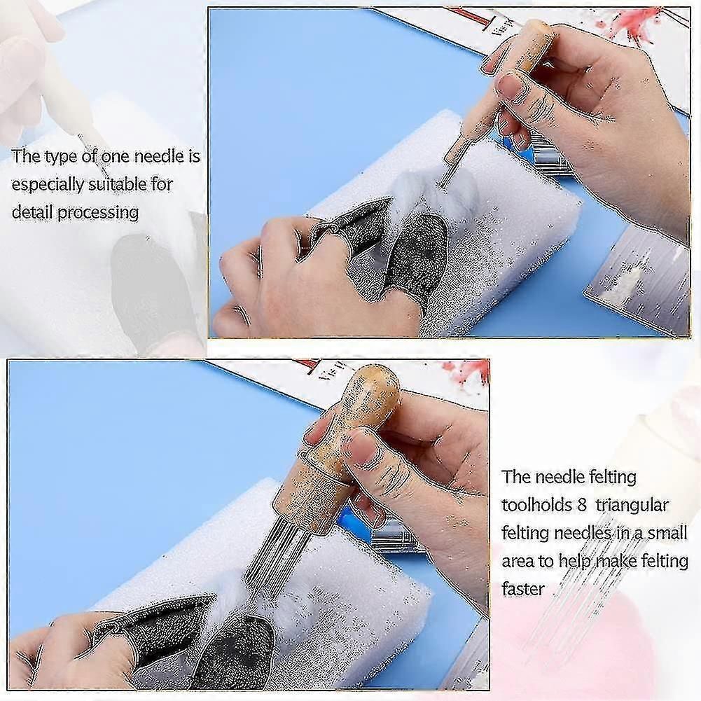 Wool Felting Needles Tool, Needle Felting Supplies Includes 60pcs Wool Felting Needle, 2pcs Felting Needle Tool