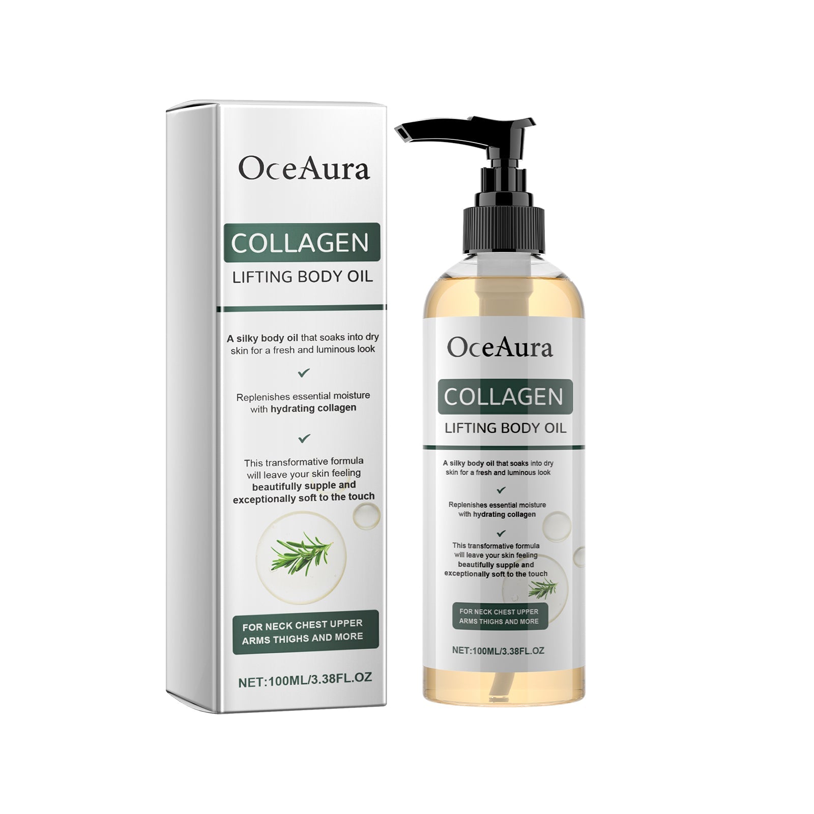 Collagen Body Oil, Moisturize Skin, Firm & Lift, Anti-Aging, Full Body Massage ,100ml