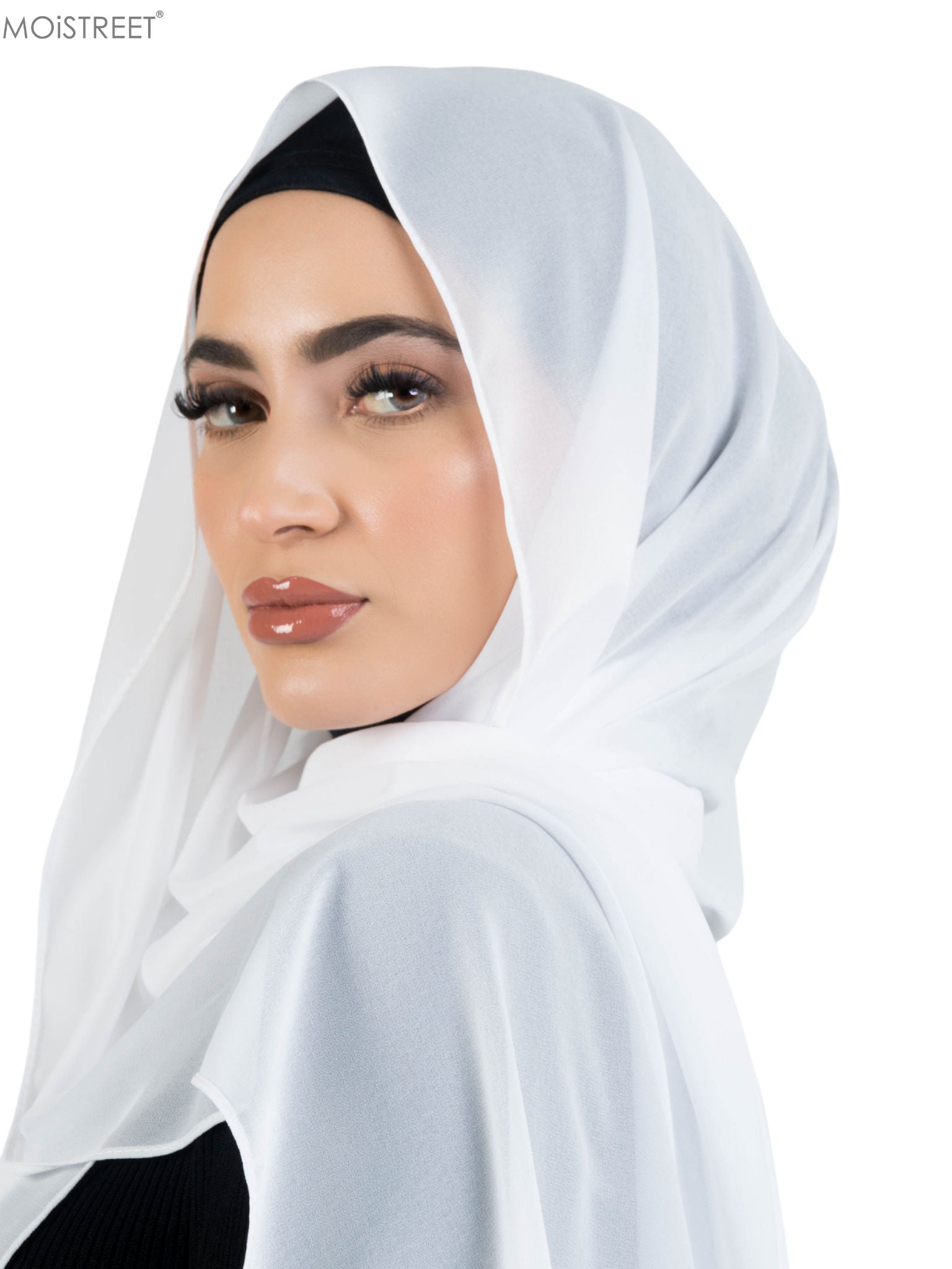 MOiSTREET Hijab Chiffon White