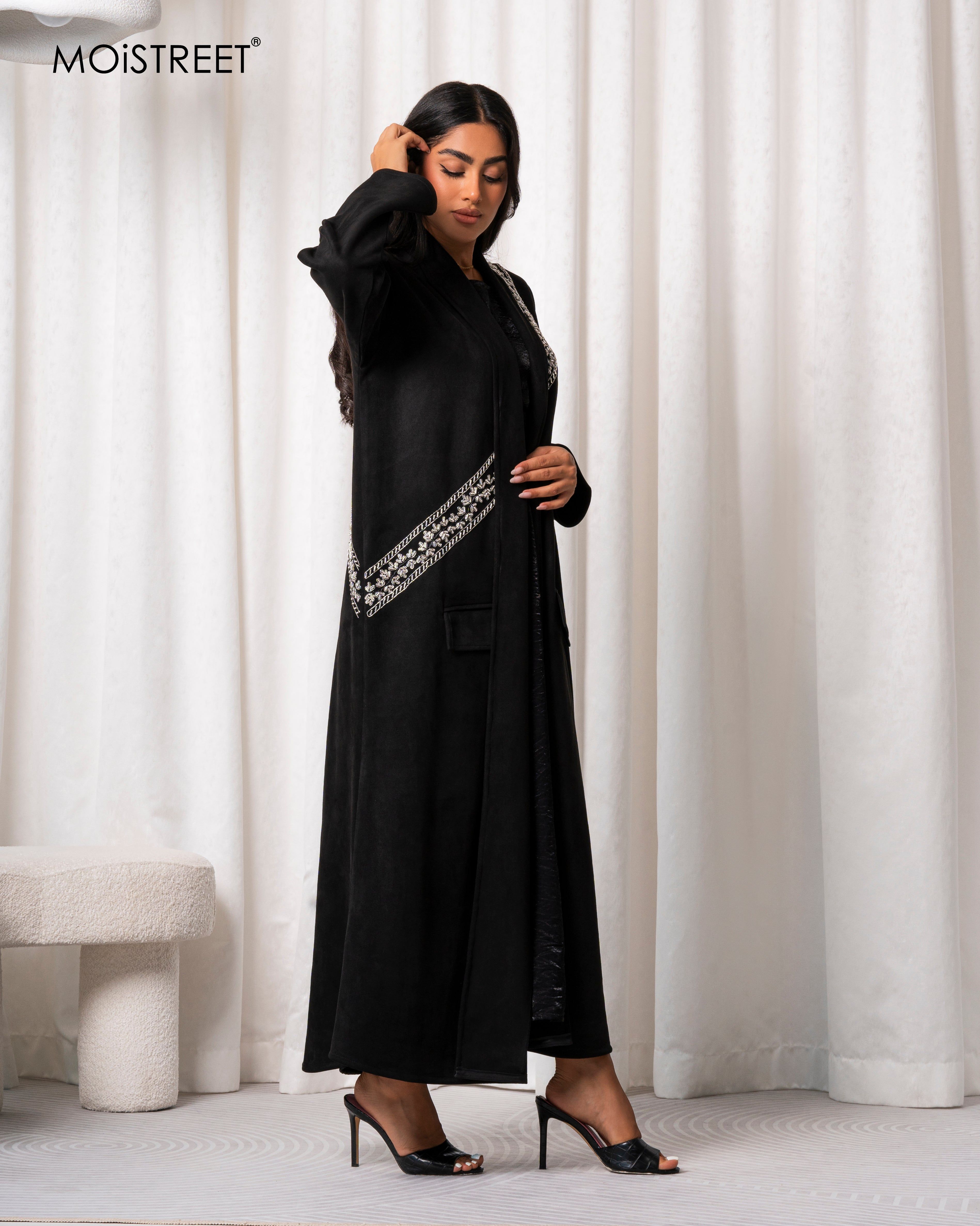 MOiSTREET Handmade Suede Shamua Abaya
