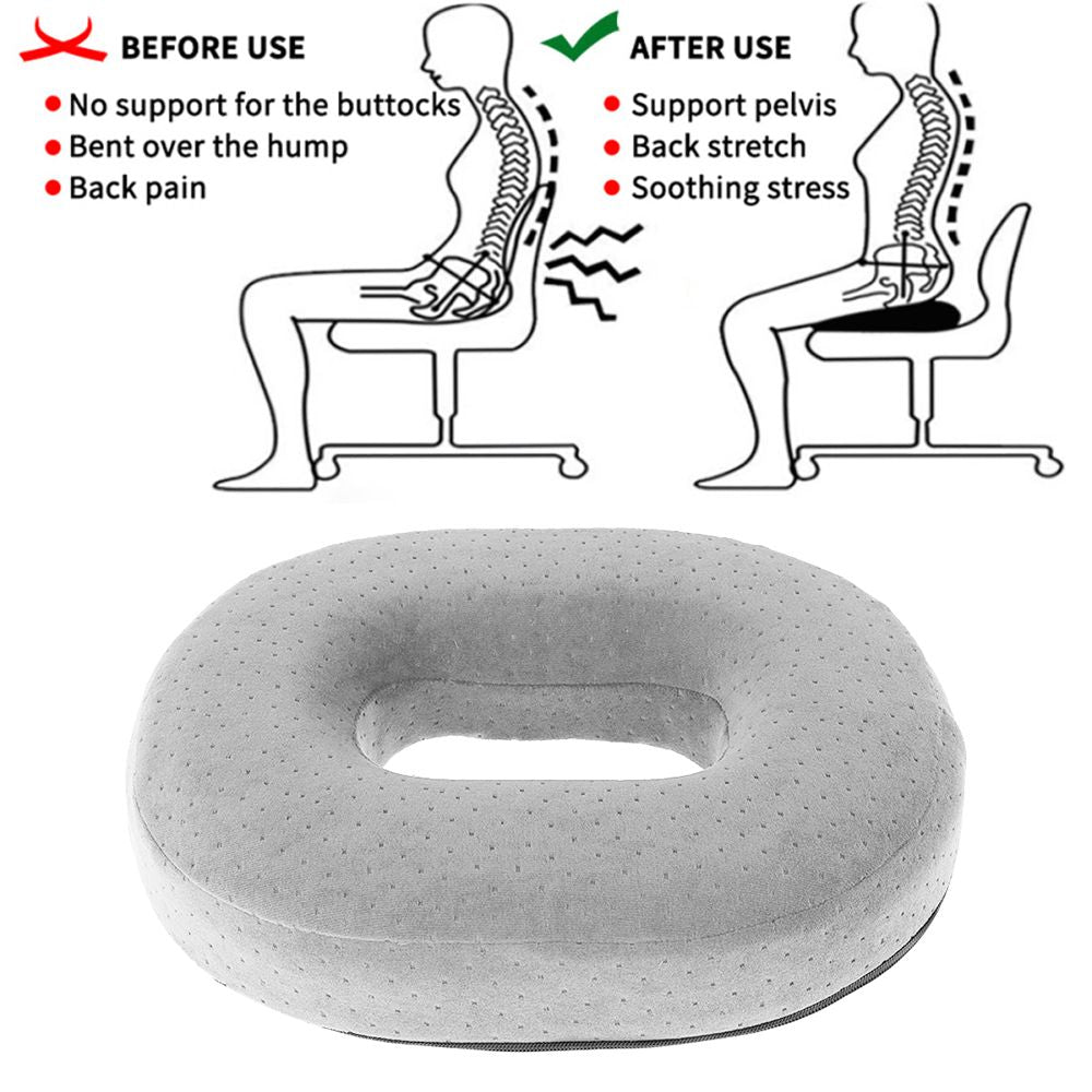 Memory Foam Ring Cushion Hemorrhoid Hollow Cushion Tailbone Donut Cushion Coccyx Pain Relief