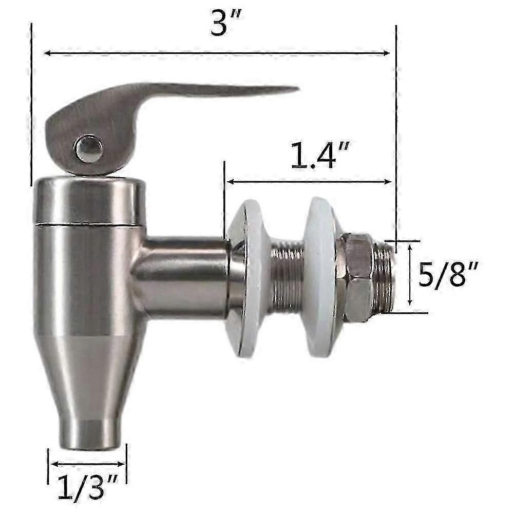 Stainless Steel Beverage Water Drink Dispenser Durable Replacement Push Style Spigot Fcet,2 Pack