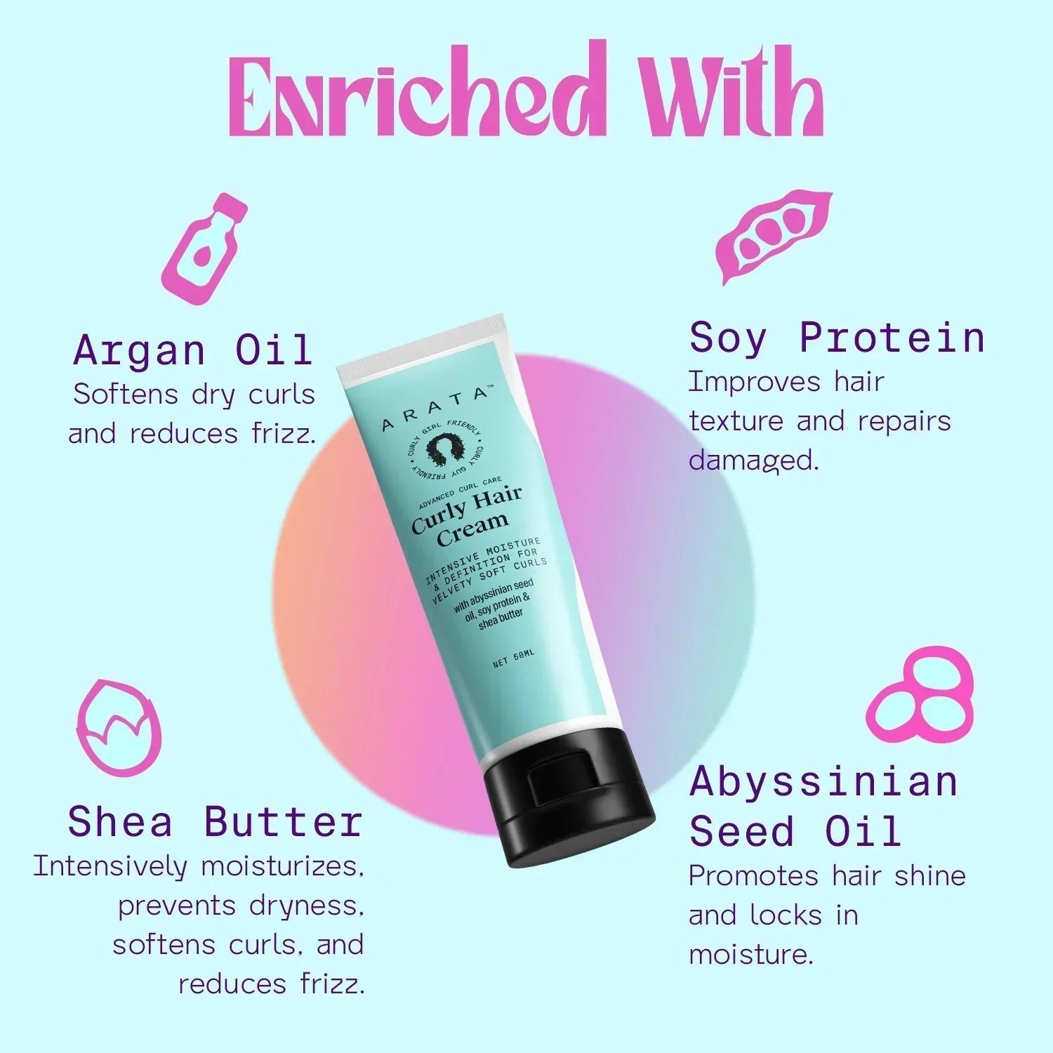 ARATA Curly hair Cream 50 ml