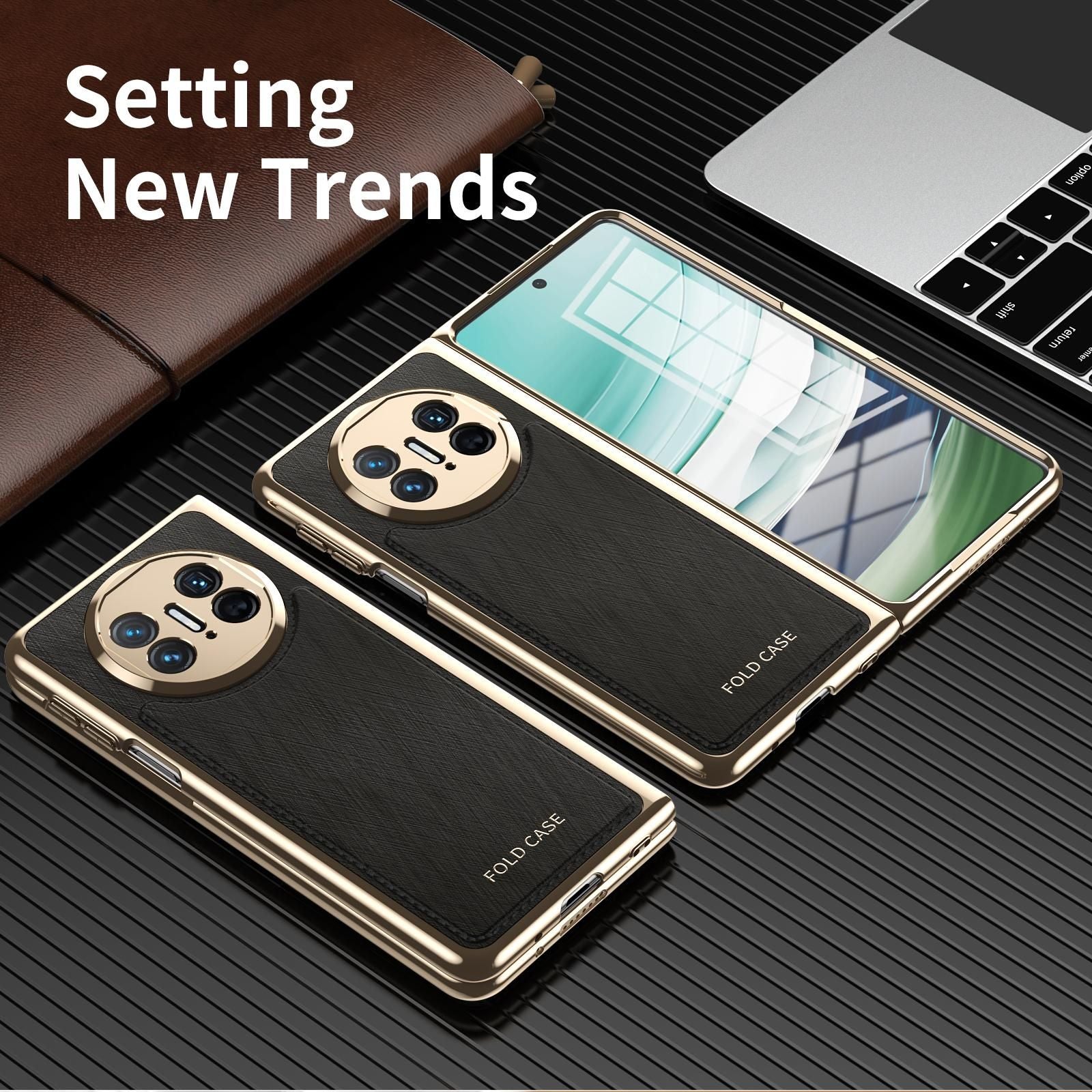 Plating Silver Brocade Case For Huawei Mate X3