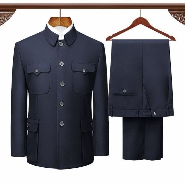 Safari Suit for Men Vintage Stylish Coat pant Classic Formal Suit.