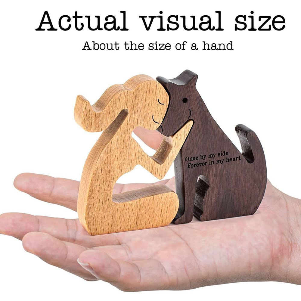 Wooden Dog Memorial Gifts Dog Sculpture Pet Loss Gifts for Women