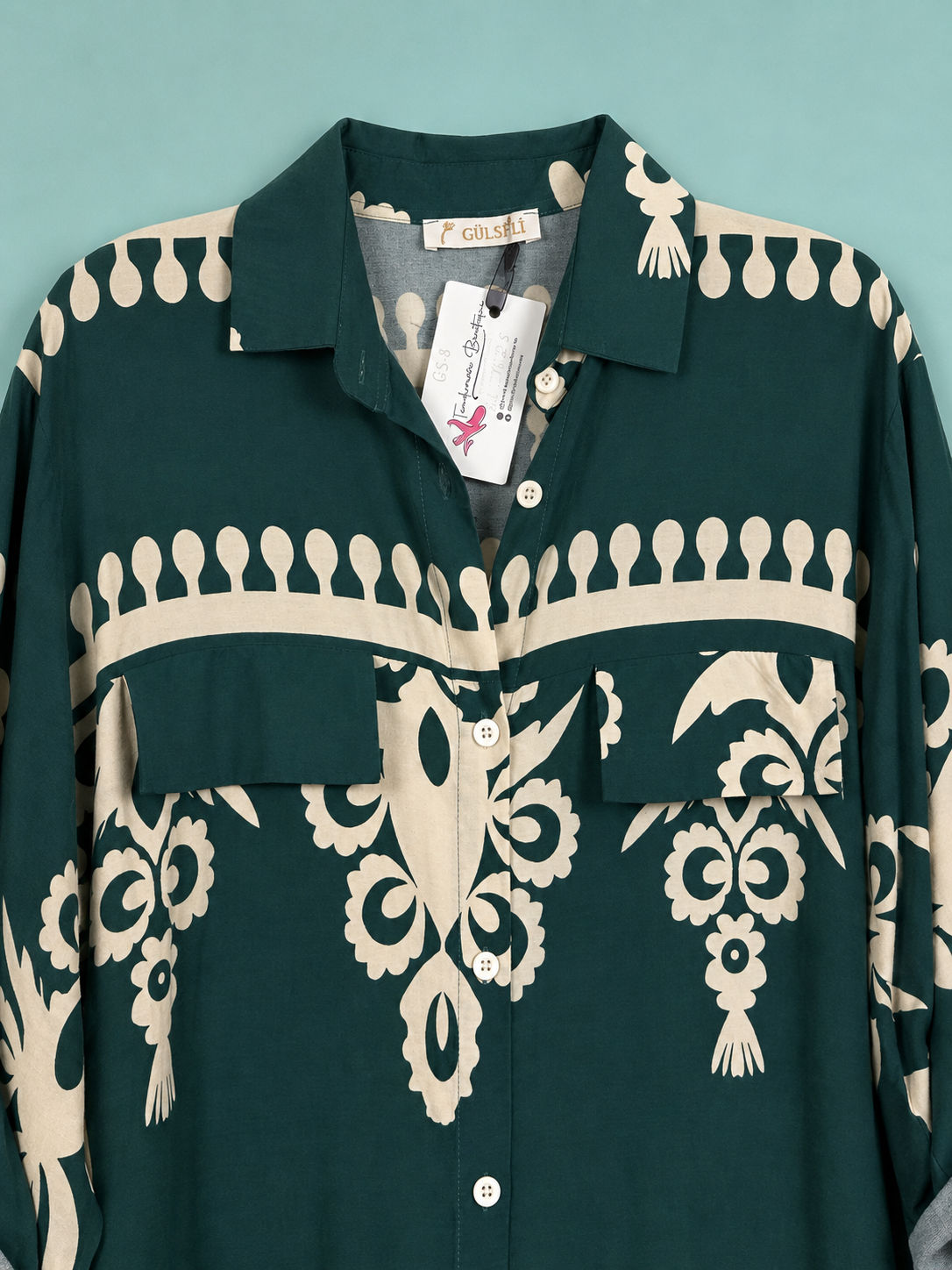 Tendresse Boutique Green Long-Sleeve Dress