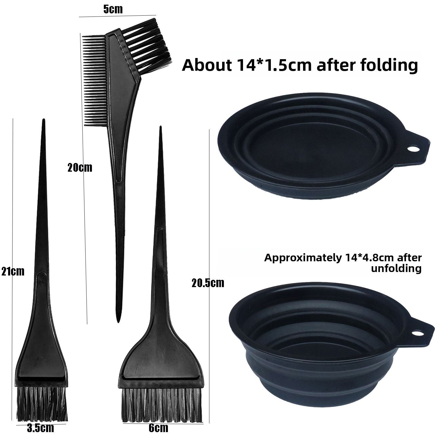 4Pcs Professional Hair Dye Kit with Bowl & Brushes