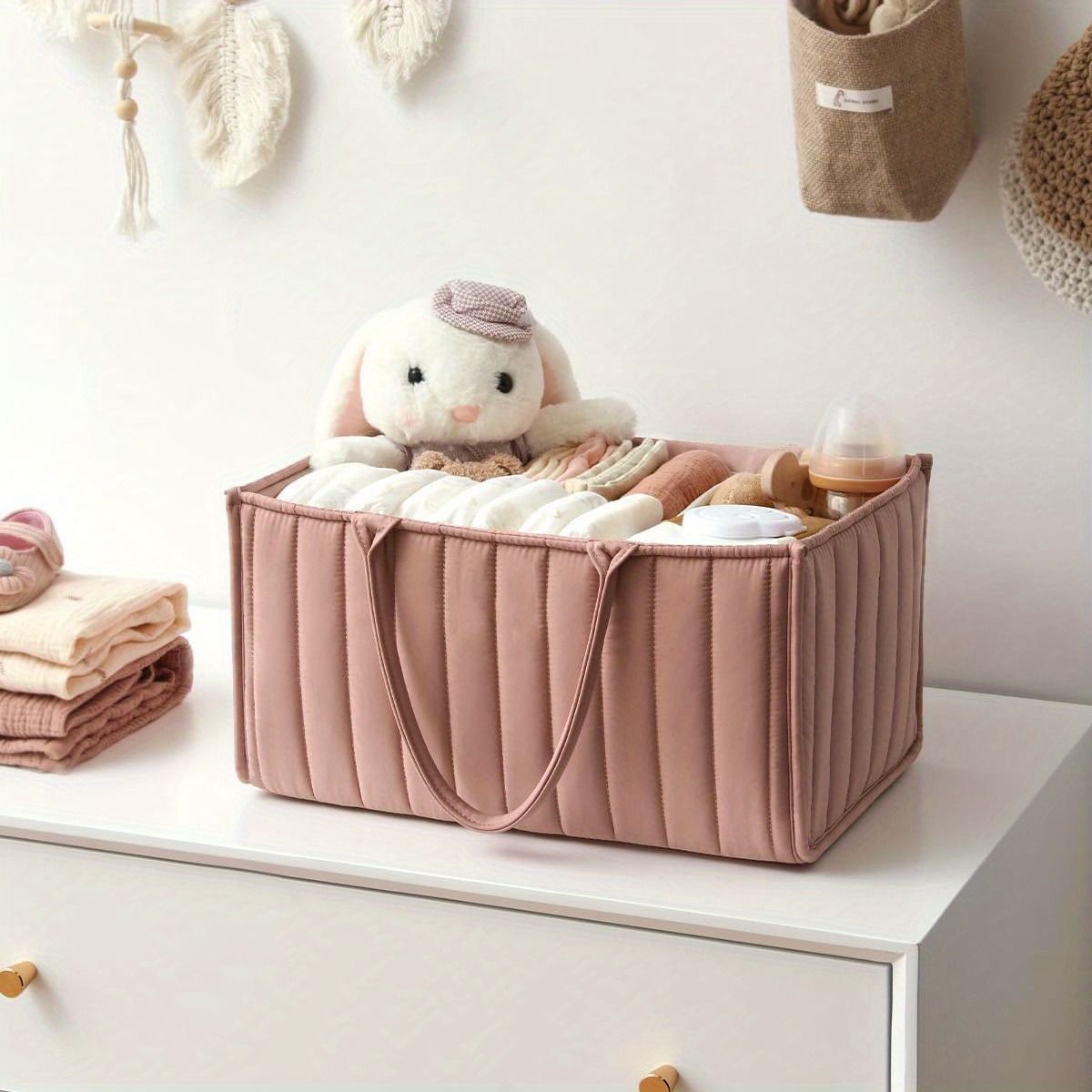 Baby Diaper Caddy Organizer Stylish Storage Basket for Newborn Essentials