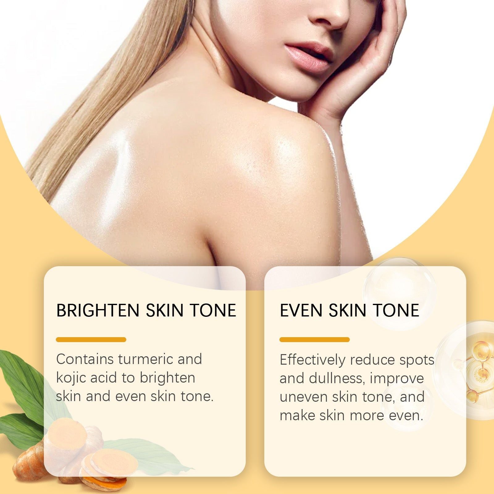 Body Bath Soap, Exfoliating Moisturizing Turmeric, Brightening Skin ,100g