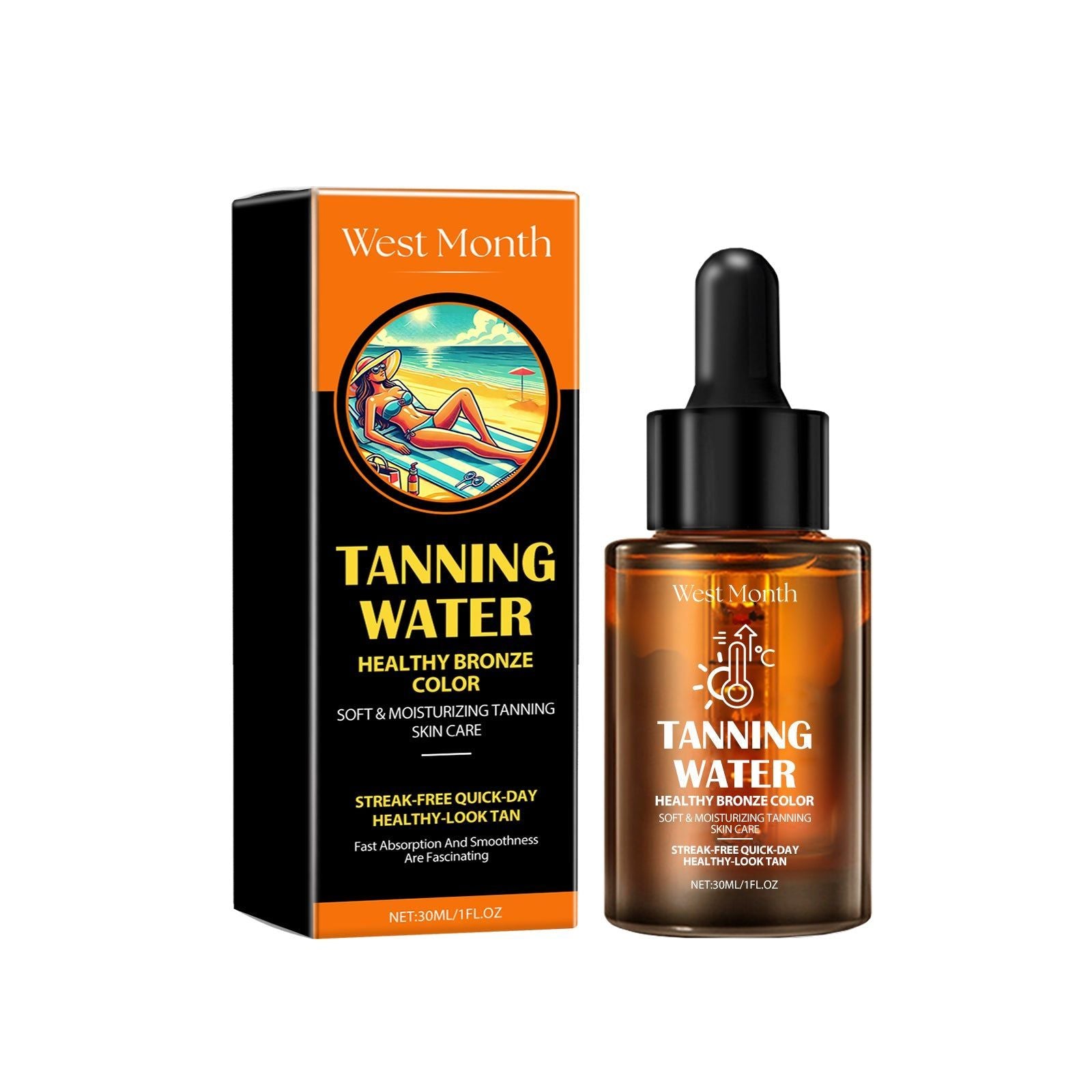 Black Serum for Tanning, Outdoor Beach Sunless Tan, Wheat Skin Brightening ,30ml