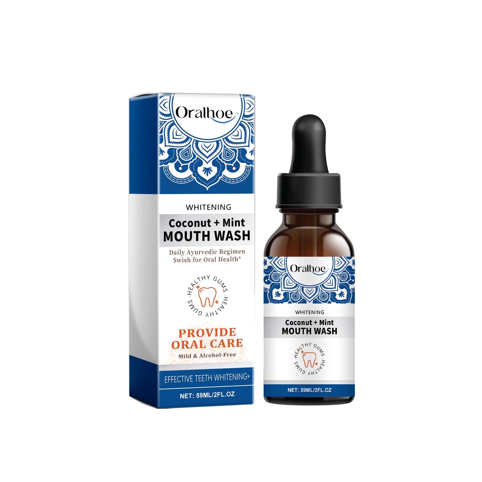 Coconut Mint Oral Odor Treatment Spray, Fresh Breath, Teeth Whitening, Plaque Removal ,59ml