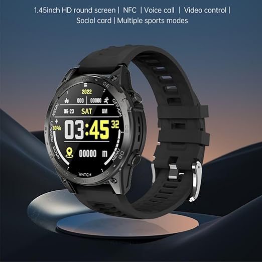 Telux SportX Smartwatch, 1.39 TFT Display, 220mAh Battery, IP67 Waterproof, Black