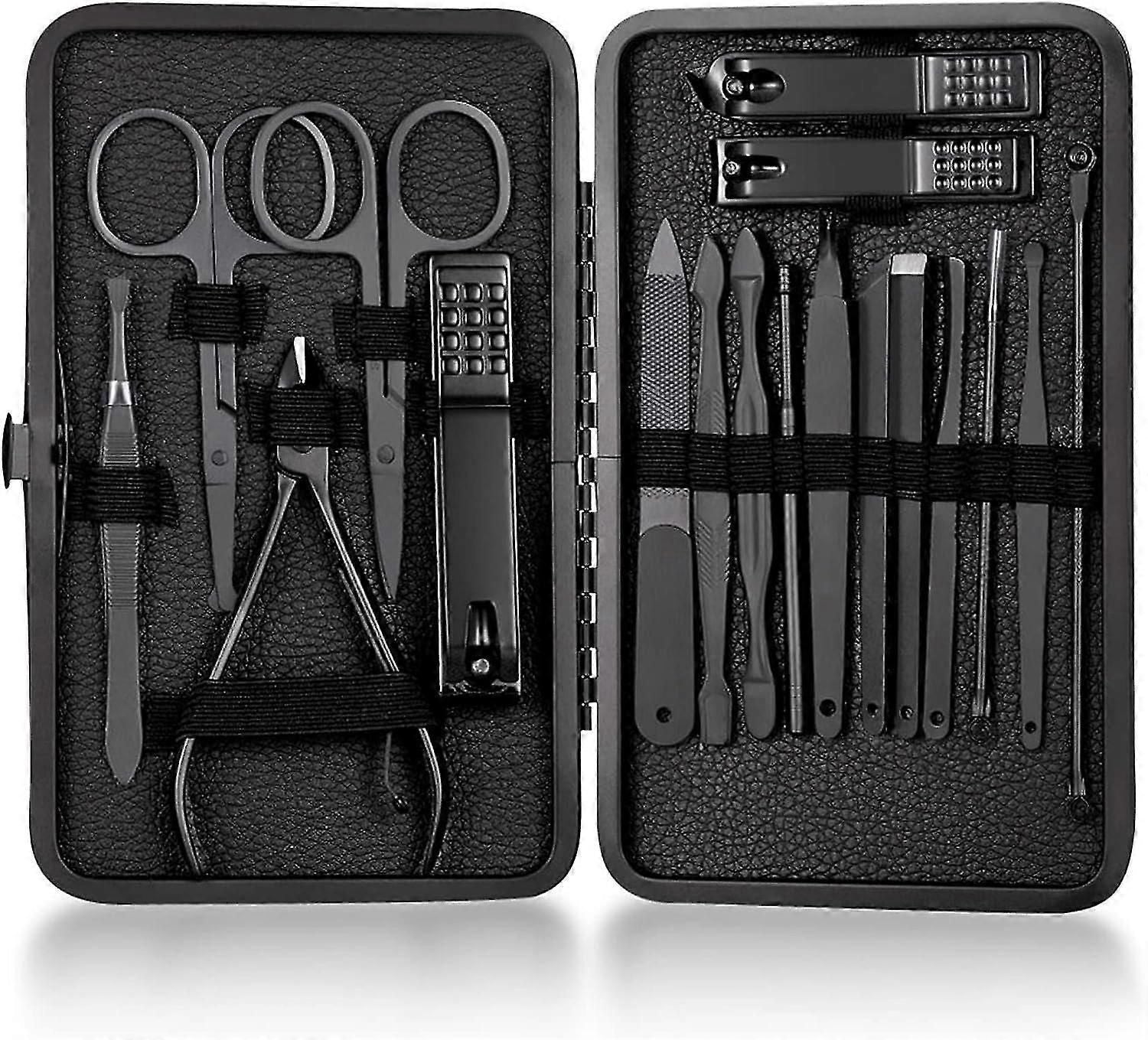 18-piece Manicure Pedicure Set Stainless Steel, Tools Nail Care Kit For Home, Travel