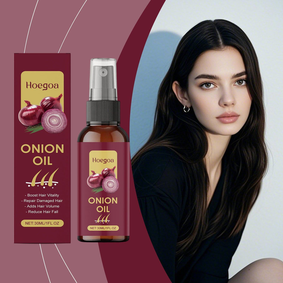 Revitalize Hair with Onion & Rosemary Oil, Nourishing Hair Care for Strong, Healthy Hair ,30ml