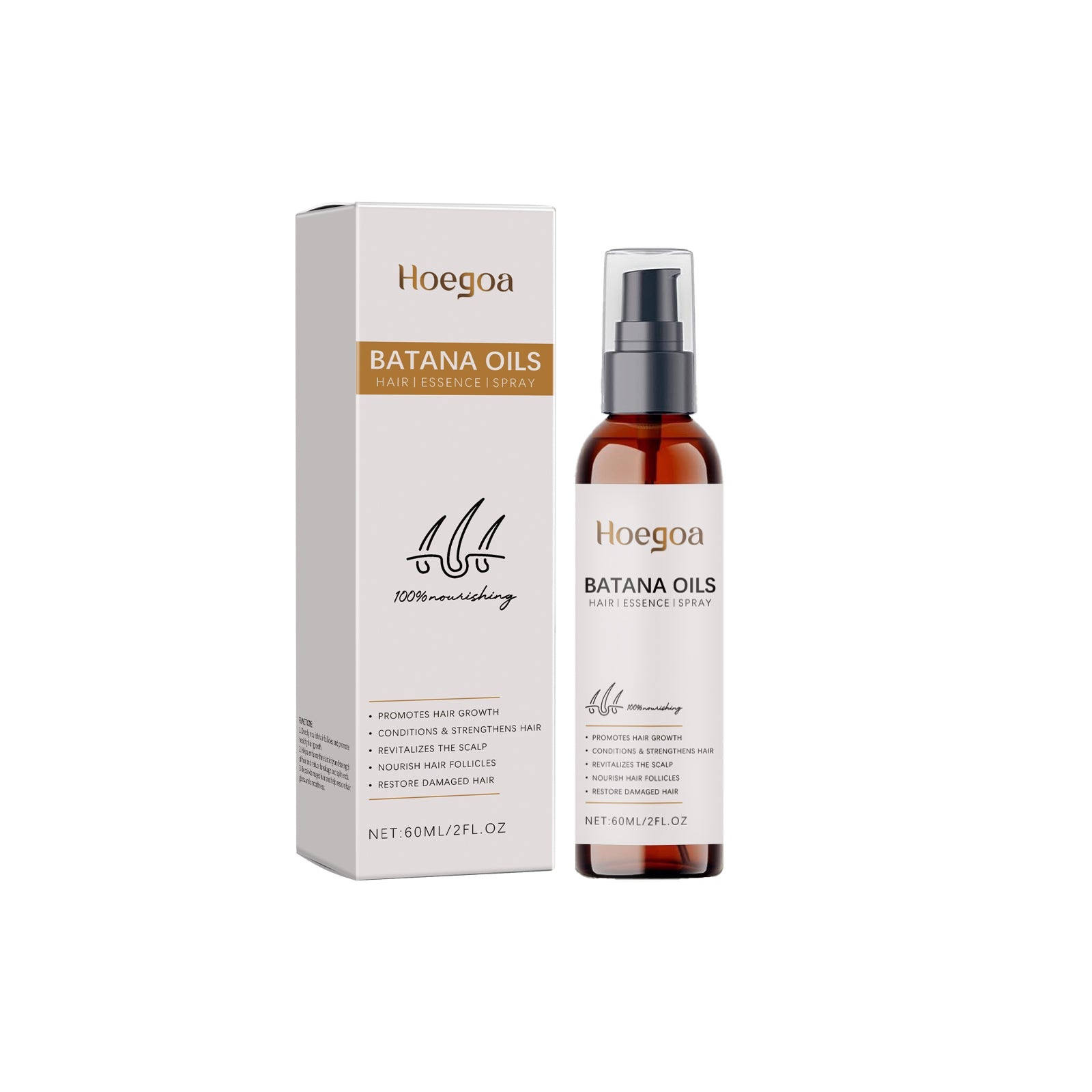 Batana Hair Oil Spray for Scalp Care, Nourishes, Repairs, Adds Shine, Softens Hair ,60ml