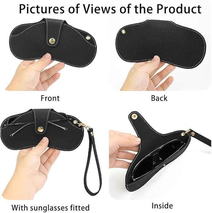 Glasses Case Holder Portable Slim Sunglasses Pouch Soft Eyeglasses Bag with Wrist Strap