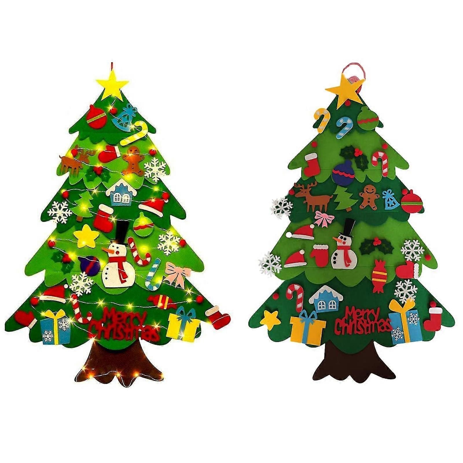 Diy Felt Christmas Tree For Kids Gift,with Detachable 32 Pcs Ornaments For Xmas New Year Decor