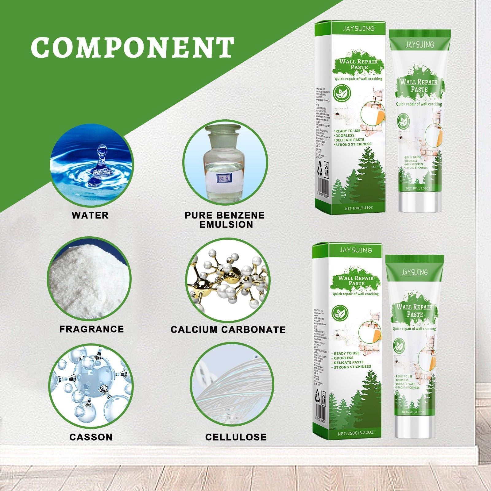 Fast Waterproof Wall Mending Paint, Crack Repair, Mildew & Moisture Fix ,100g