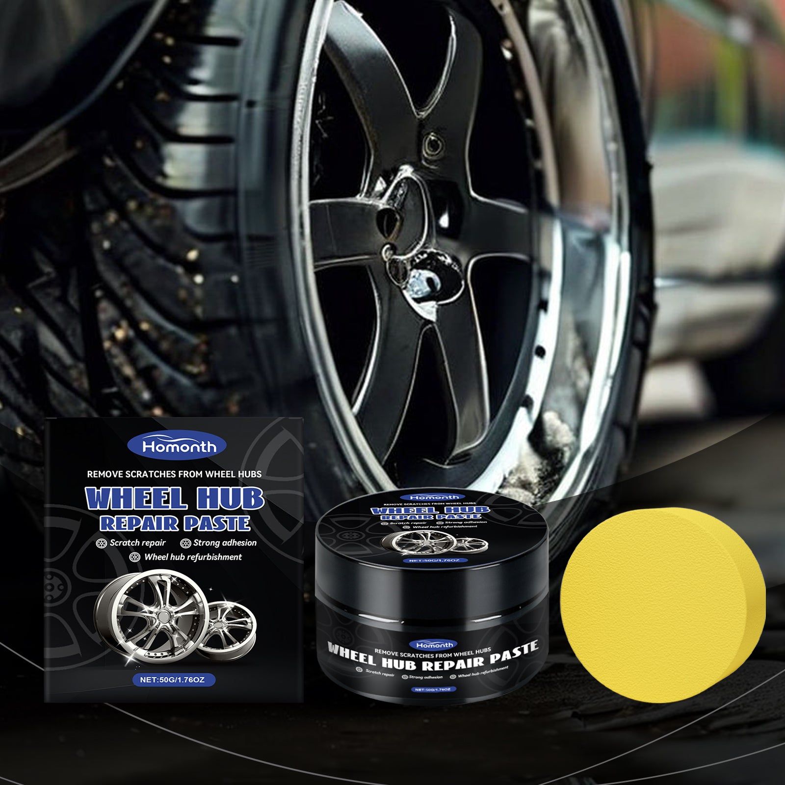 Car Wheel Hub Care Paste, Automotive Supplies, Rust Removal, Brightening, Easy Polishing ,1set